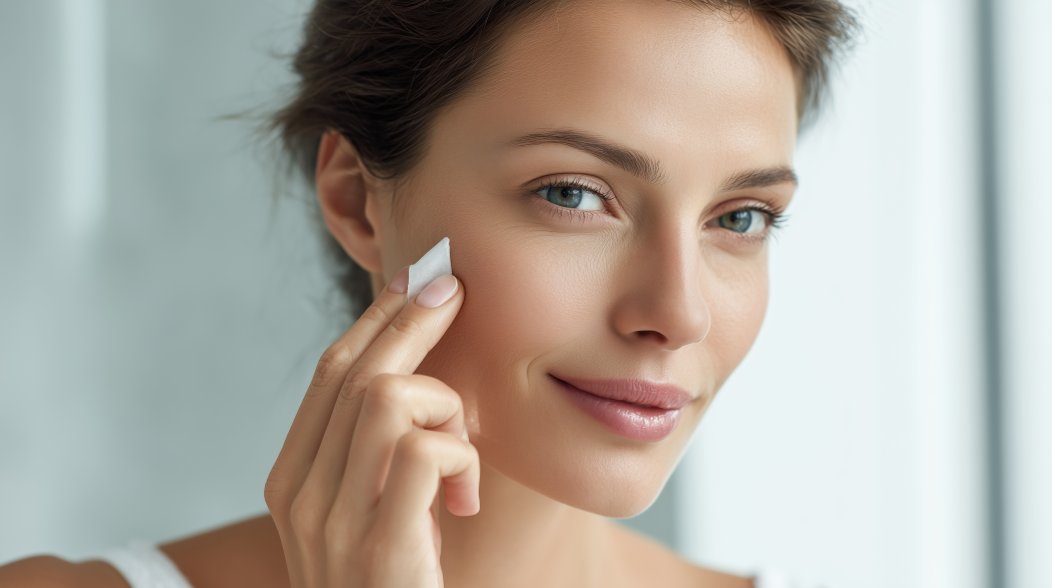 Nanoemulsionen: Innovative Lösungen für Topika Frau trägt ein Hautpflegeprodukt auf das Gesicht auf.