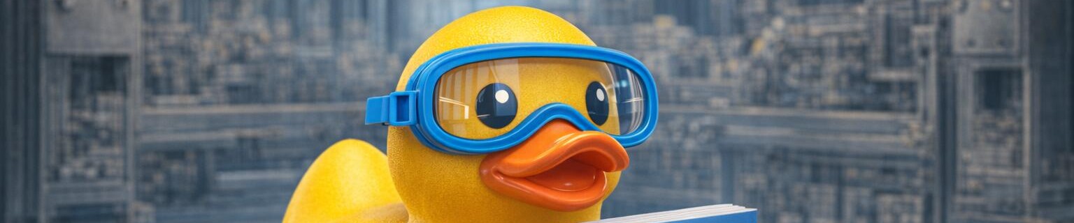 Canard en caoutchouc avec des lunettes de natation, couleur bleu Nordmann