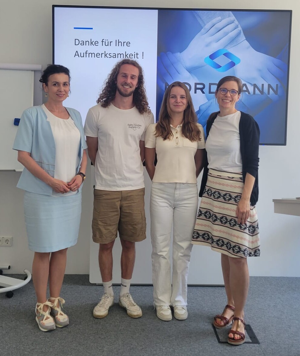 Interview zu Tensiden und Nachhaltigkeit Foto von Zivka Widter, Nordmann, Eric Reinesch, Celina Timmé und Prof. Dr. Ann-Christine Schulz von der University of Sustainability in Wien.