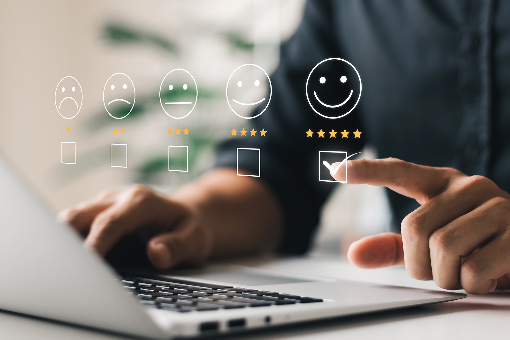 International customer and supplier survey Survey with smileys