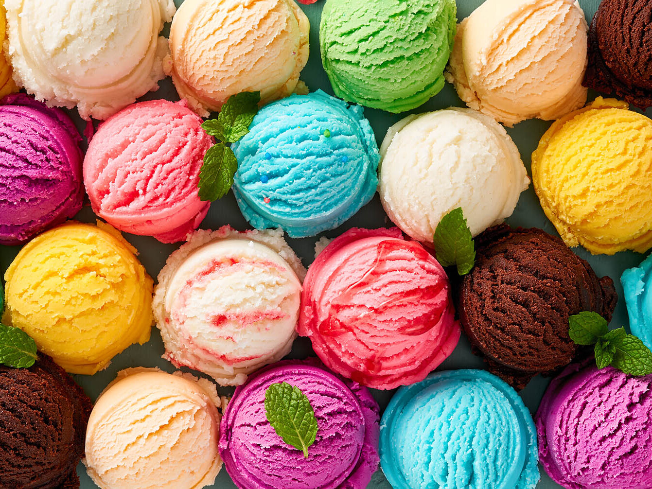 The colorful world of food colorful scoops of ice cream