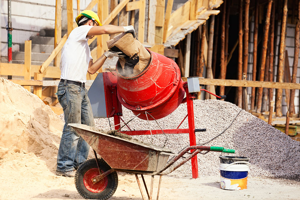 Construction worker, building site