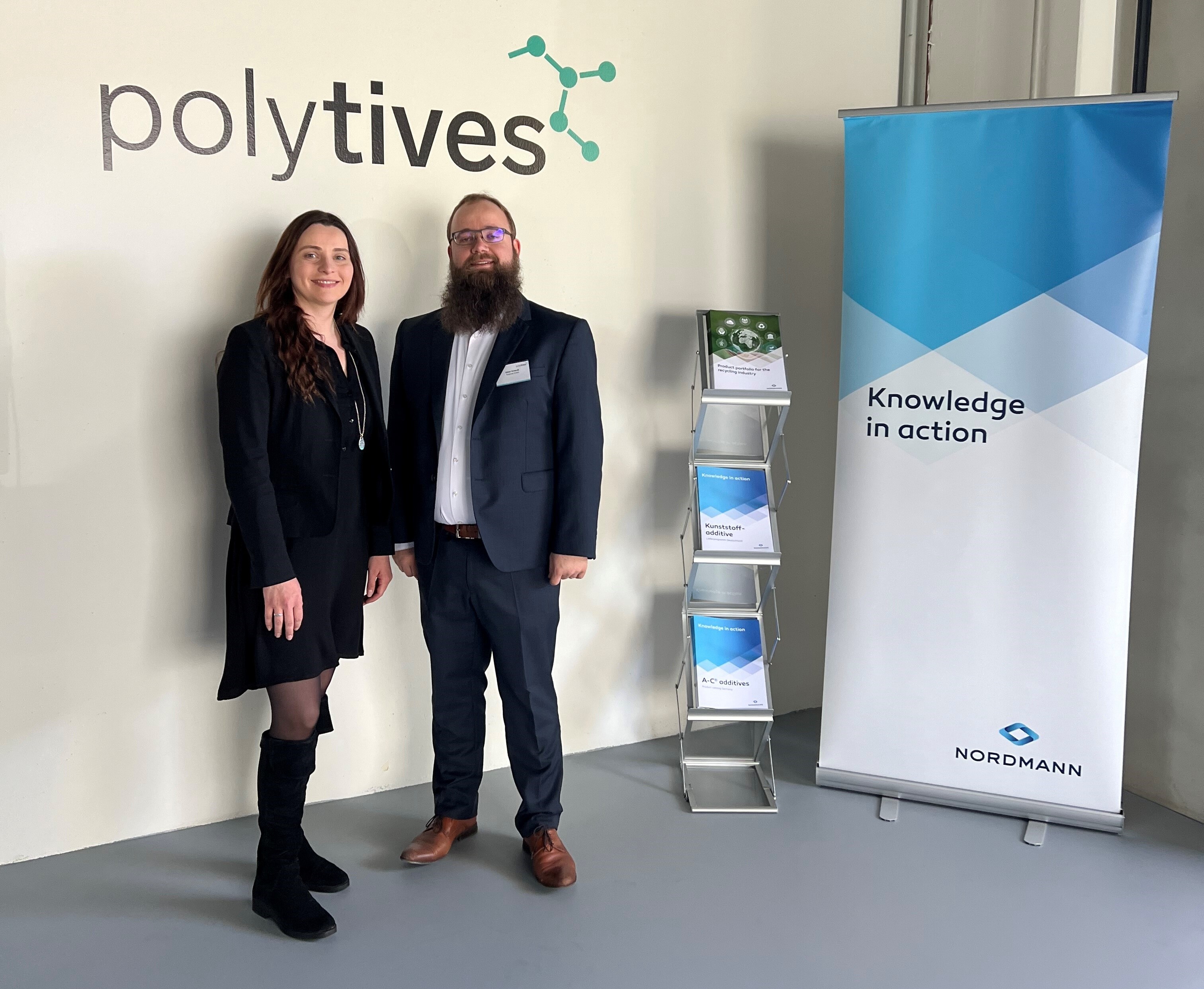 Dr. Irina Fink, Technical Sales & Product Manager Polymer Additives, Nordmann and Oliver Eckardt, Founder and Managing Director Polytives (Photo: Polytives)